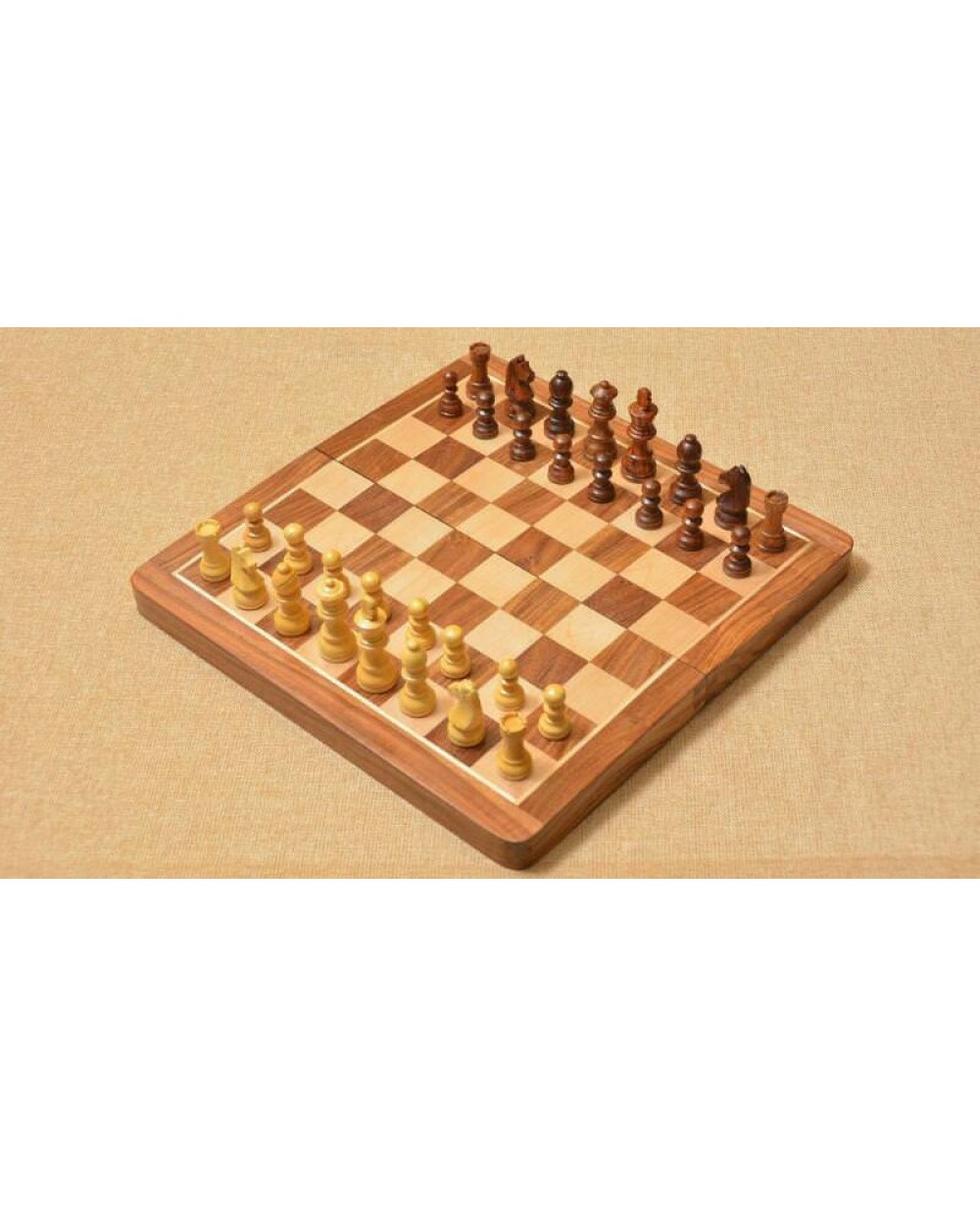 Handmade European Wooden Chess Set with 16 Inch Board and Hand Carved Chess 