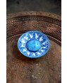 Handmade Blue Pottery Incense holder floral print MultiColour