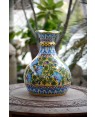 Handmade Blue Pottery Designer Flower pot and Vessel for multipurpose  floral print MultiColour
