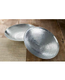 Handscart Vintage house brass aluminium  decorative bowls vintage Silver hammered  brass pedestrial centrepiece bowl. ( Set of 2 )