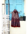 Ancient Ajrakh art craft cotton stoles  designed by amounee crafted by Ajrakh  women's artisans through ajrakh art  on natural cotton, Ajrakh print is 100% natural and eco friendly