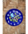 Handmade Blue Pottery special designer wall clock with blue pottery theme deisgn  floral print MultiColour