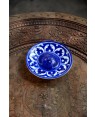 Handmade Blue Pottery Incense holder floral print MultiColour