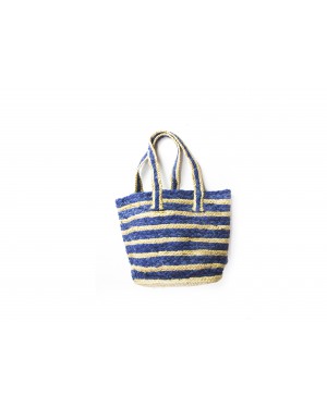 Handscart Handcrafted Boho Design Women's Tote Bags withEcofriendly jute for all purpose. Blue_Jute )