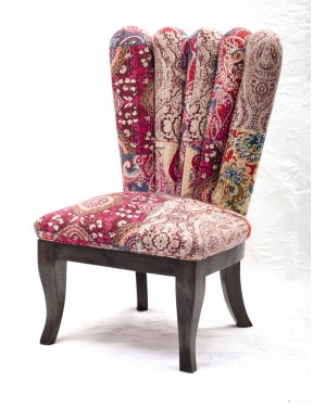 Vintage Kantha Patchwork Upholstered  Sofa Chair in Melody Patchwork Multi Arm  Chair Vintage Kantha Sofa Patchwork Chair