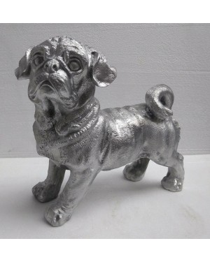 Rustic Iron Hammered Resting  Dog Figurine, Rust Rought Iron  6 x 12.5 x 13.75 Inches