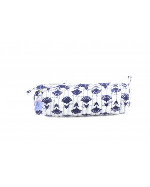 Natural Fabric eco block printed pouches with inner plastic coted for bathroom, travelling with natural block printed cotton fabric for multipurpose.