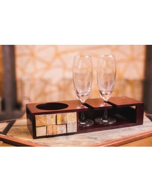 Champagne Tray Small With Glasses