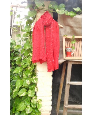 Ancient Rajasthani Bandhej art craft cotton stoles  designed by amounee crafted by Bhandhj  women's artisans through Rajashahi art  on natural cotton, Bandhej print is 100% natural and eco friendly