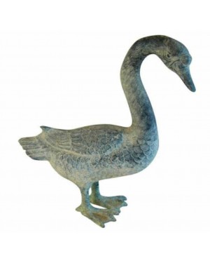 Rustic Iron Hammered Resting  Duck Figurine, Rust Rought Iron  6 x 12.5 x 13.75 Inches