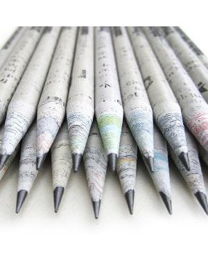 Classic Newspaper Waste Recycle Pencil, Ecofriendly, 100% Recycled News Paper Pencil, Eco Pencil, Pack of 10