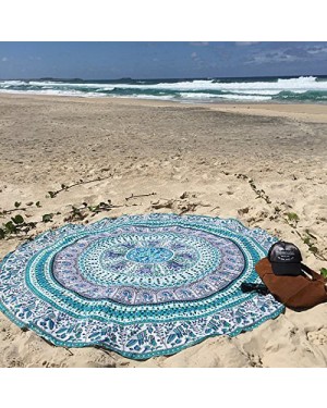 Natural Fabric and bio Dyes Round Beach Tapestry hippie/Boho Mandala Beach Towel Blanket Indian Cotton Bohemian Round Table cloth Mandala Decor/Yoga Mat Meditation Picnic Rugs