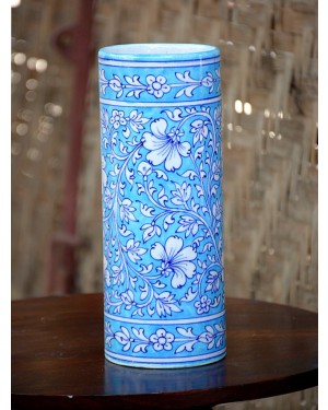 Handmade Blue Pottery Designer handcrafted blue pottery for flower Pots for multi use floral print MultiColour