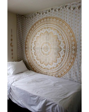Jaipur Handloom Brown & White Peacock Mandala Tapestries Hippie Tapestry Hippy Indian Dorm Decor Psychedelic Tapestry Wall Hanging Bohemian Bedspread Bedding Bed Cover Beach Blanket picnic Sheet