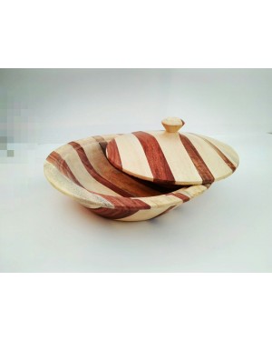 Ecofriendly Bamboo Classic Wooden handcrafted Serving bowl with lid Board/Serving Platter, with Bamboo and  crafted by natural woods.