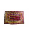 Handscart Handcrafted Chindi Jute Round Colorful Natural Jute Chindi Sisal Woven Area Braided Rug Boho Bohemian Indian
