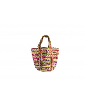 Handscart Handcrafted Boho Design Women's Tote Bags withEcofriendly jute for all purpose.(Holi Jute_Jute )