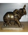Rustic Iron Hammered Resting  Elephant Figurine, Rust Rought Iron  6 x 12.5 x 13.75 Inches