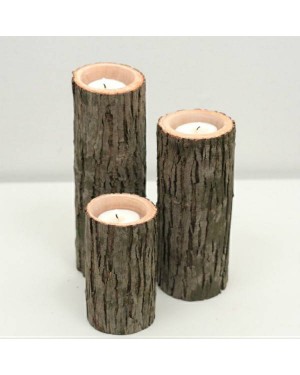 Ecofriendly Bamboo Classic Wooden handcrafted Candle Stand- Set of 3 , with Bamboo and  crafted by natural woods.
