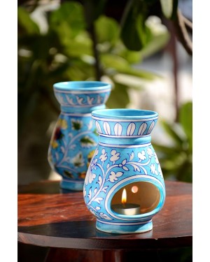 Handmade Blue Pottery Oil Diffuser/Oil  Burner Turquoise Colour  6 inches