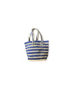 Handscart Handcrafted Boho Design Women's Tote Bags withEcofriendly jute for all purpose. Blue_Jute )