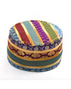 Badmeri Vintage Ottoman Indian Kantha  embroidery Work New Style Footstool  Pouf ottoman with Designer hand work.