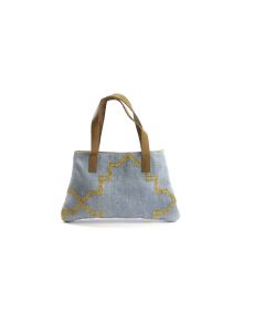 Panja Classics Women's Designer Dhurrie Shoulder Bag - Natural Color weave Rugs & Genuine Leather Hobo Style Purse Handbag For modern girls, Designed In Paris, Crafted by Artisans