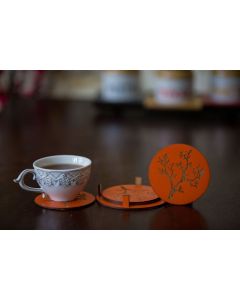 Round Coasters With Tree Engraved