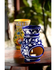 Handmade Blue Pottery Oil Diffuser/Oil  Burner Blue Colour  6 inches