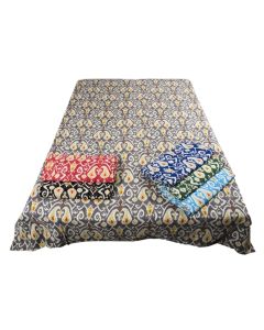 Designer Handcrafted Handmade Quilt,  Bohemian Bedding, Throw Blankets, Indian Bedcover,  Cotton Kantha Bedding, Vintage Kantha Quilt, Single Bed