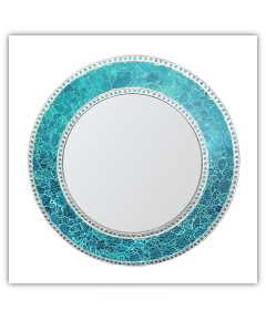 Bedroom or Bathroom Round frame Hangs Horizontal & Vertical  By Vintage Hammered Craft. (Only Frame)