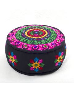 Badmeri Vintage Ottoman Indian Kantha  embroidery Work New Style Footstool  Pouf ottoman with Designer hand work.