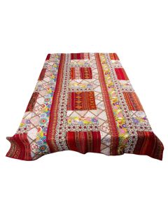 Designer Handcrafted Handmade Quilt,  Bohemian Bedding, Throw Blankets, Indian Bedcover,  Cotton Kantha Bedding, Vintage Kantha Quilt, Single Bed