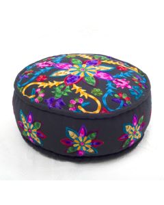 Badmeri Vintage Ottoman Indian Kantha  embroidery Work New Style Footstool  Pouf ottoman with Designer hand work.