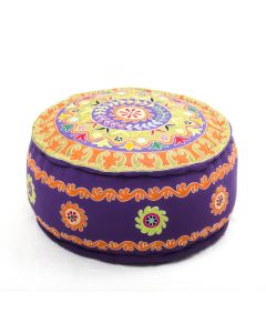 Badmeri Vintage Ottoman Indian Kantha  embroidery Work New Style Footstool  Pouf ottoman with Designer hand work.