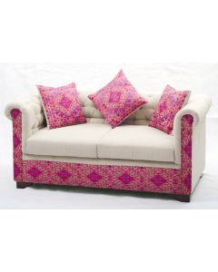 Vintage Kantha Patchwork Upholstered  Sofa Chair in Melody Patchwork Multi Arm  Chair Vintage Kantha Sofa Patchwork Chair