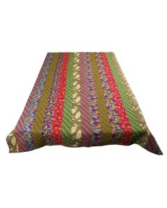 Designer Handcrafted Handmade Quilt,  Bohemian Bedding, Throw Blankets, Indian Bedcover,  Cotton Kantha Bedding, Vintage Kantha Quilt, Single Bed