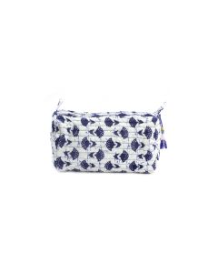 Natural Fabric eco block printed pouches with inner plastic coted for bathroom, travelling with natural block printed cotton fabric for multipurpose.