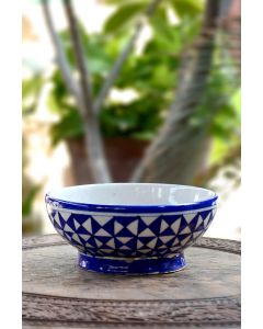 Handmade Blue Pottery designer plates for snacks and bowl floral print MultiColour