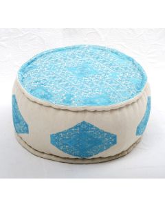 Badmeri Vintage Ottoman Indian Kantha  embroidery Work New Style Footstool  Pouf ottoman with Designer hand work.