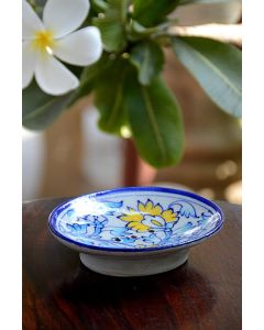 Handmade Blue Pottery designer plates for snacks and bowl for any occasion floral print MultiColour