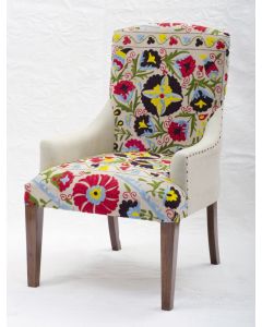 Vintage Kantha Patchwork Upholstered  Sofa Chair in Melody Patchwork Multi Arm  Chair Vintage Kantha Sofa Patchwork Chair