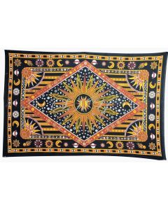 Jaipur Handloom Brown & White Peacock Mandala Tapestries Hippie Tapestry Hippy Indian Dorm Decor Psychedelic Tapestry Wall Hanging Bohemian Bedspread Bedding Bed Cover Beach Blanket picnic Sheet