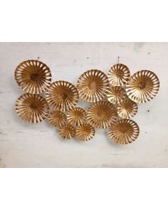 Handcrafted Old Brass Copper 6 Pcs Sunburst Golden  Color Handmade Metal Wall Art Sculpture  Wall Decor And Hanging