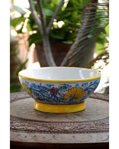 Handmade Blue Pottery designer plates for snacks and bowl floral print MultiColour