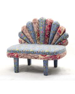 Vintage Kantha Patchwork Upholstered  Sofa Chair in Melody Patchwork Multi Arm  Chair Vintage Kantha Sofa Patchwork Chair