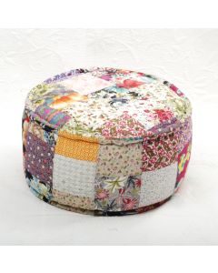 Badmeri Vintage Ottoman Indian Kantha  embroidery Work New Style Footstool  Pouf ottoman with Designer hand work.