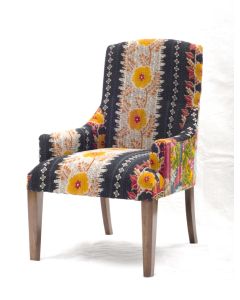 Vintage Kantha Patchwork Upholstered  Sofa Chair in Melody Patchwork Multi Arm  Chair Vintage Kantha Sofa Patchwork Chair