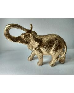 Rustic Iron Hammered Resting  Elephant Figurine, Rust Rought Iron  6 x 12.5 x 13.75 Inches