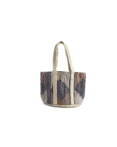 La Dau Panja Classics Women's Designer Dhurrie Shoulder Tote bags - Natural Color weave Rugs & Genuine Leather Hobo Style Purse Handbag For modern girls, Designed In Paris, Crafted by Artisans